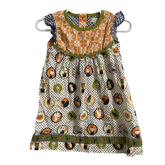 MATILDA JANE Under My Spell Halloween Dress 18-24 Months Pumpkins Cat Polka Dot - Picture 1 of 7